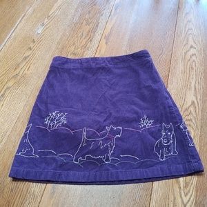 Lands' End Purple corduroy skirt with shorts under